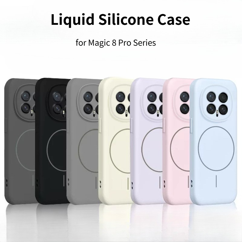 Liquid Silicone Magnetic Phone Case - ファッションオリジナル液体シリコーン電話ケース名誉マジック 8 プロ 7 プロ 6