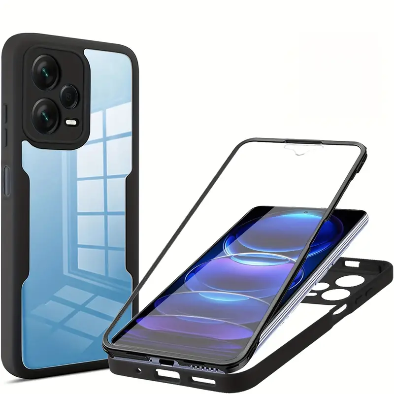 Heavy Duty 360 Full Body Protective Case - Xiaomi用の頑丈な耐衝撃保護ケース,Xiaomi Redmi note 13,12,11,10 pro,9, 9s,13c,12c用の耐衝撃ケース,360