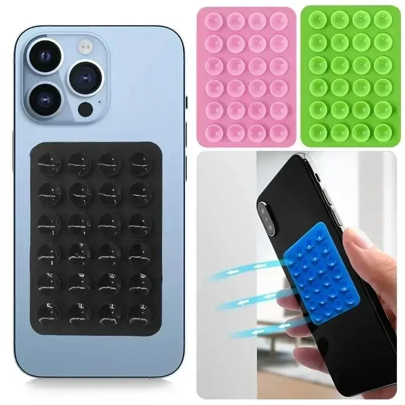 Phone Cases - 多機能シリコン吸着式スマホホルダーマット 吸盤壁掛けスタンド 四角形滑り止め片面ケースマウント背面ステッカー