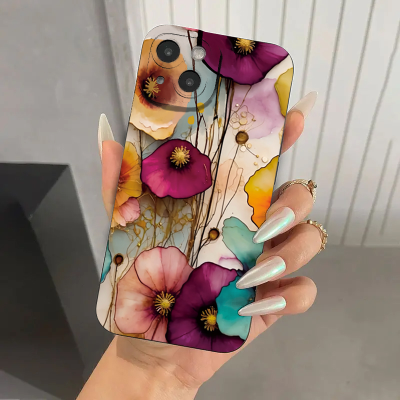 Vintage Floral Pattern Soft Case - ヴィンテージ花柄ソフトTPU保護電話ケース iPhone 17 16 Pro Max