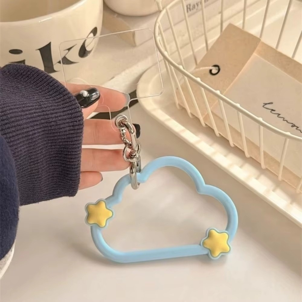 Cute Cartoon Wrist Strap Silicone Case - かわいいシリコン製携帯電話ストラップ、紛失防止雲型リストストラップ、漫画風拡張型携帯ケースペンダントバッグチャーム
