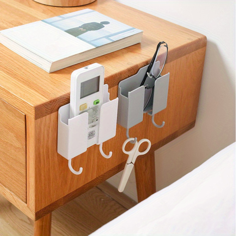 Phone Stands - 3-in-1壁掛け収納ラック（フック付き）、リモコン収納ボックス、携帯電話充電ステーション、リビングルームに最適