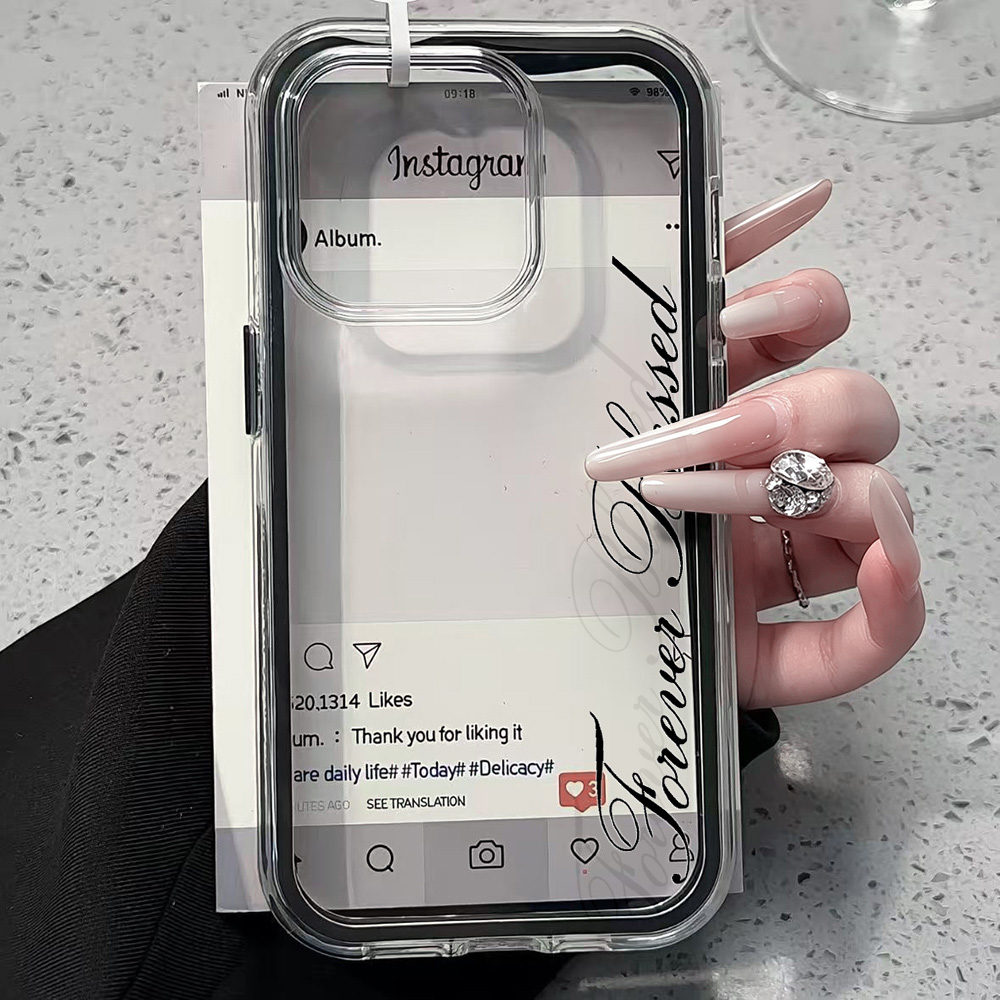 Clear Shockproof Bumper Case - 永遠に祝福されたシンプルで透明なiPhoneケース iPhone 17 13 16 15