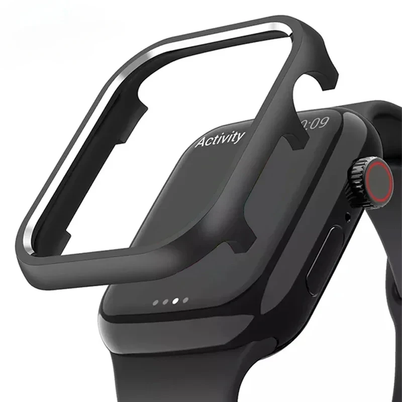 Metal Bumper Aluminum Frame Case - Apple Watchシリーズ用メタルケース,アルミニウム合金バンパーフレーム,ウルトラ8,9,49mm, 7, 41mm, 45mm,iwatch 9,8,se