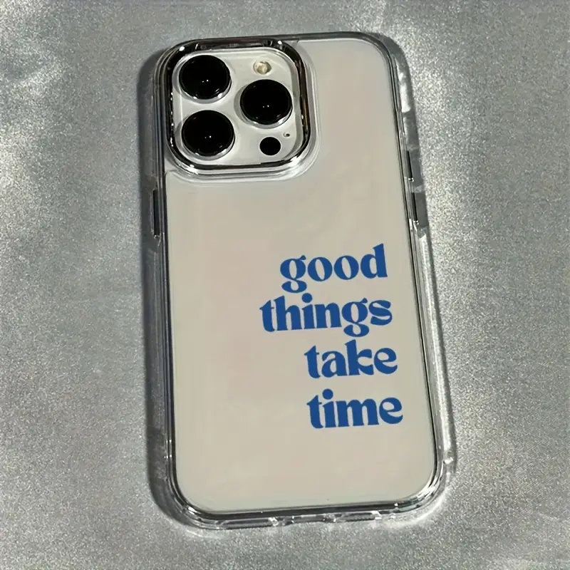 Clear Shockproof Bumper Case - Good Things Take Time レンズフレームケース iPhone