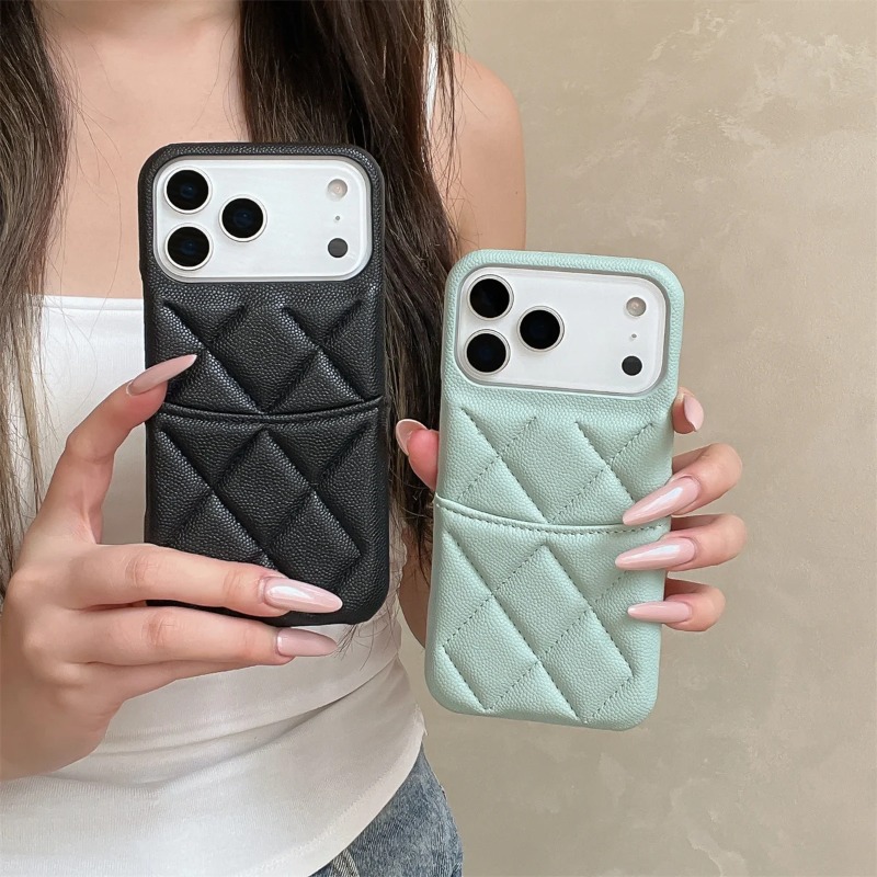 Leather Wallet Card Holder Phone Cover - iPhone 17 Air、16、15、14、13、12 Pro Max用カードスロット付き財布型スマホケース、高級ライチ柄PUレザー耐衝撃バックカバー