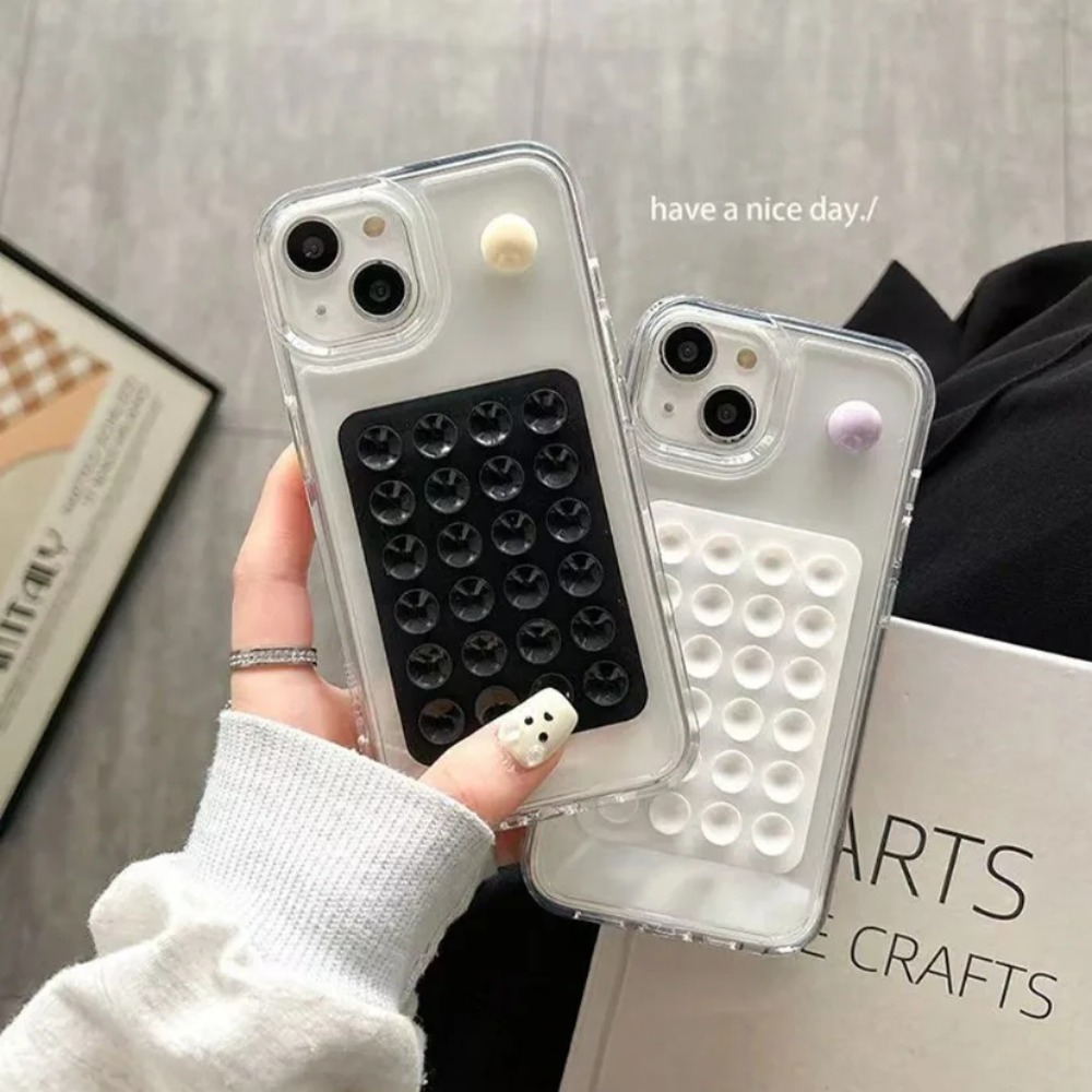 Phone Cases - シリコン吸着式スマホホルダーマット多機能吸盤壁掛けスタンド正方形滑り止め片面ケースマウント背面ステッカー