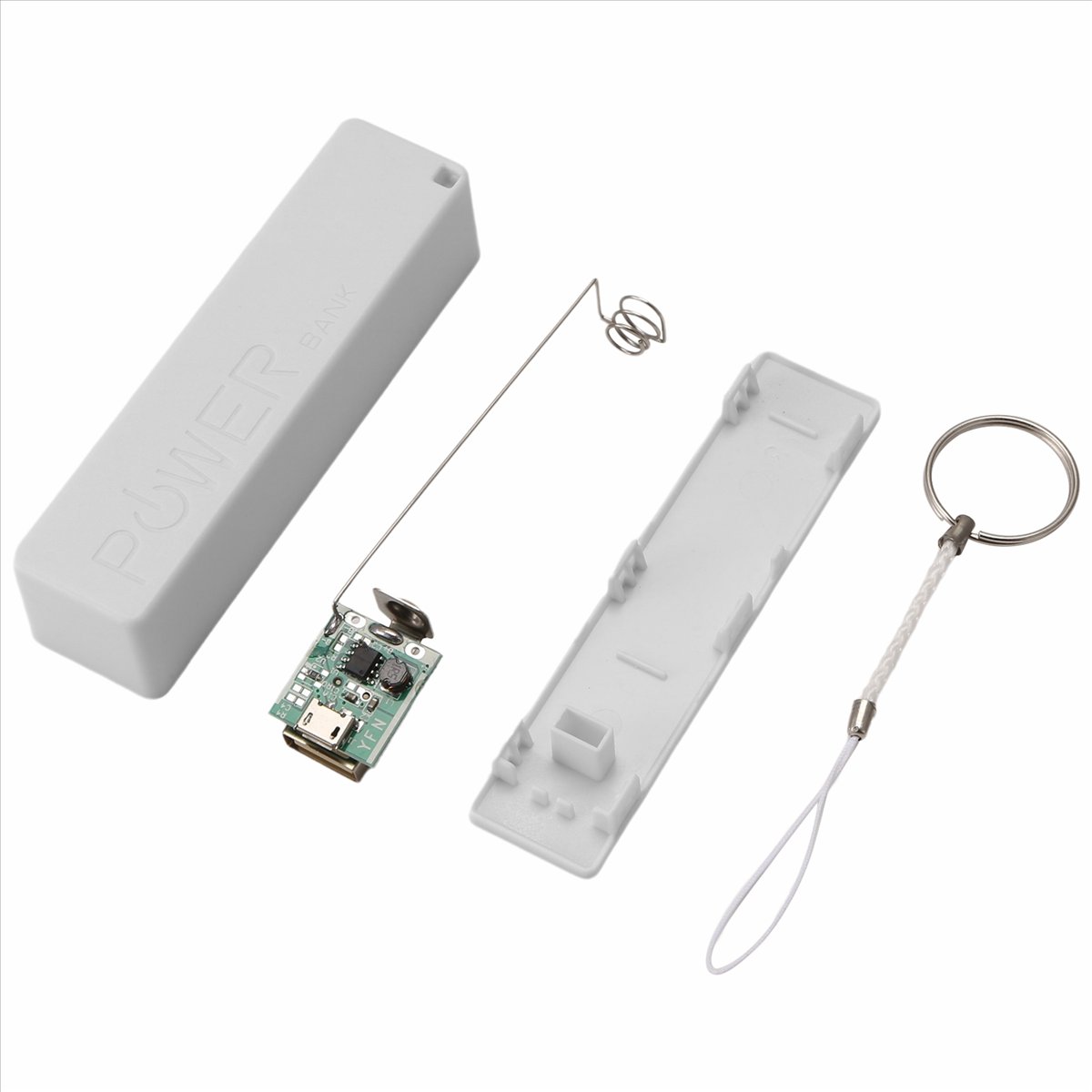 Power Banks - A64I ポータブル外部電源バンク バッテリー充電器 18650 キーチェーン付き (バッテリーなし)