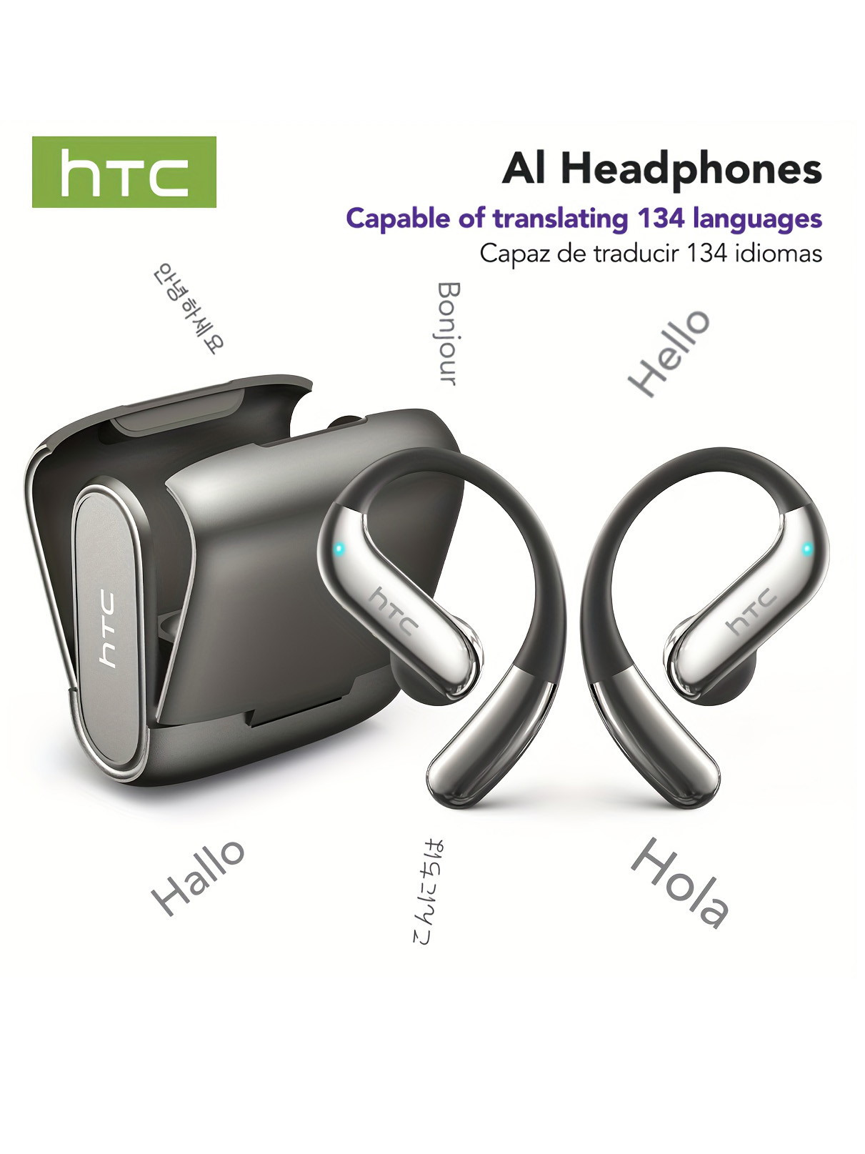 Earphones - オープンイヤー Bluetooth ヘッドフォン HTC 30 時間再生