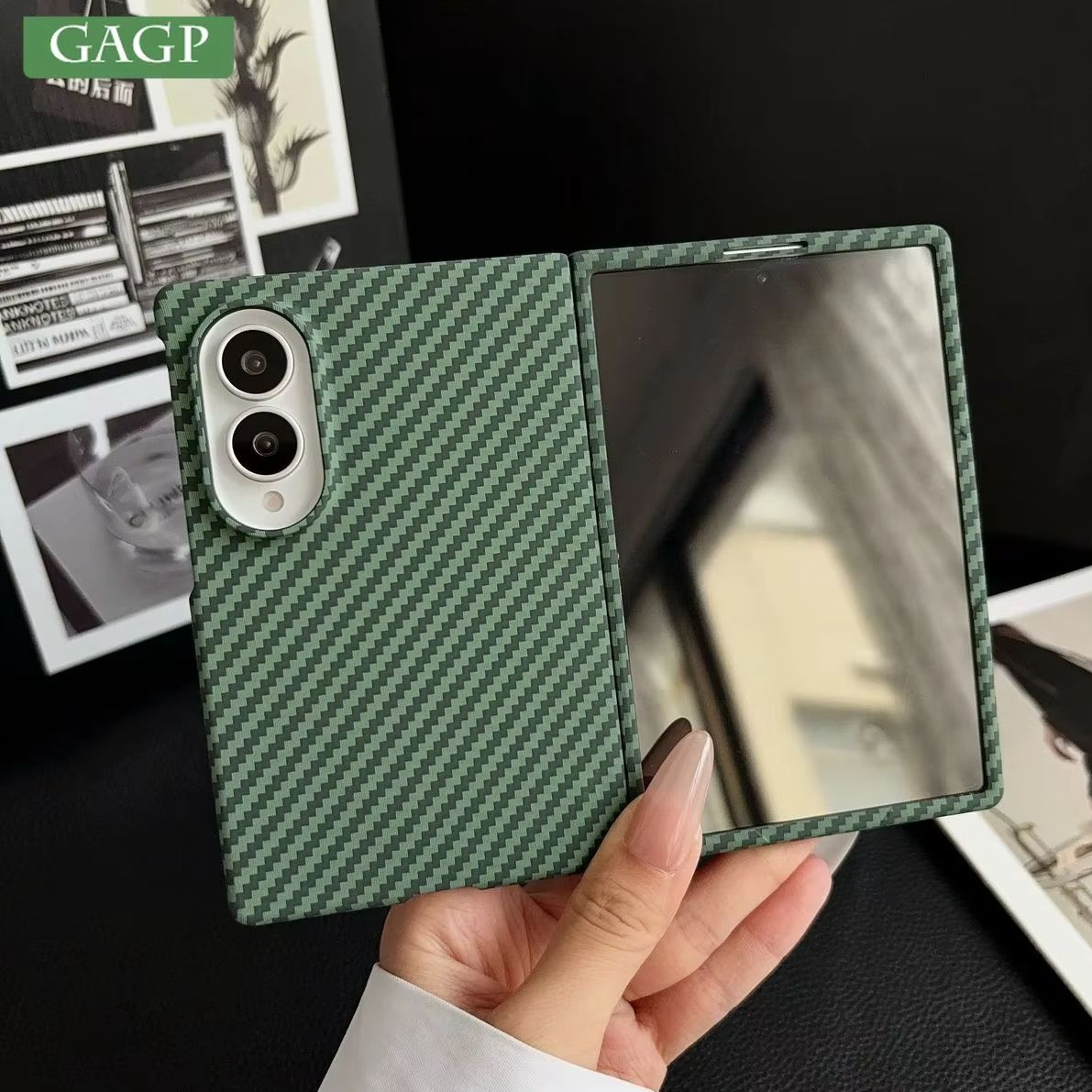 Screen Protectors - ZFold 8ケース 内蔵スクリーンプロテクター スリムマットカーボンファイバー 磁気Magsafe対応ケース Samsung