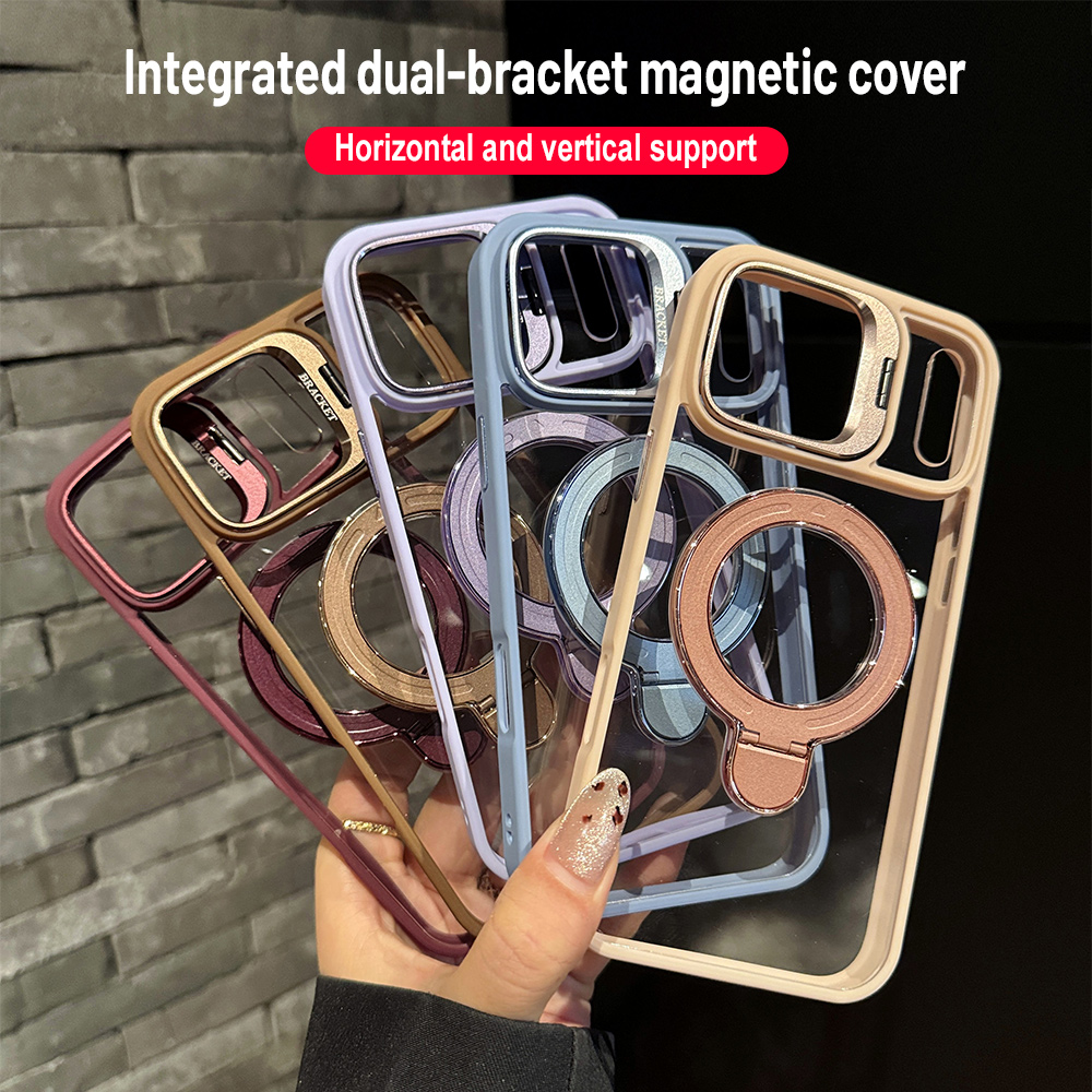 Clear Shockproof Bumper Case - MagSafe対応 磁気ホルダー付きスマホケース iPhone 17 Pro Max