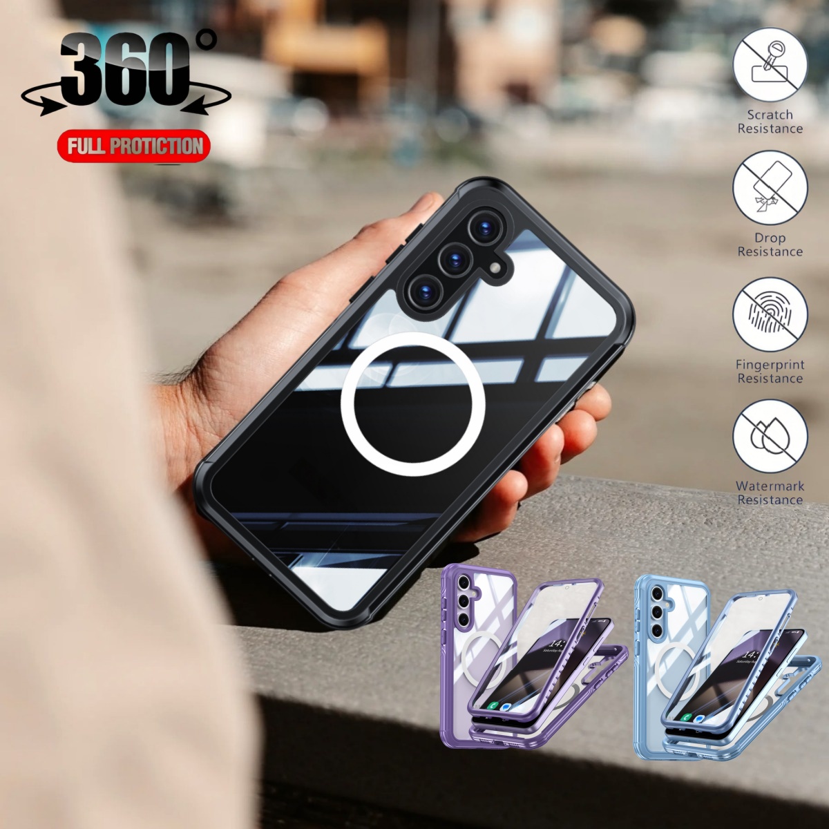 Heavy Duty 360 Full Body Protective Case - 360 ° フルボディ保護ケースサムスン A57 A17 A36