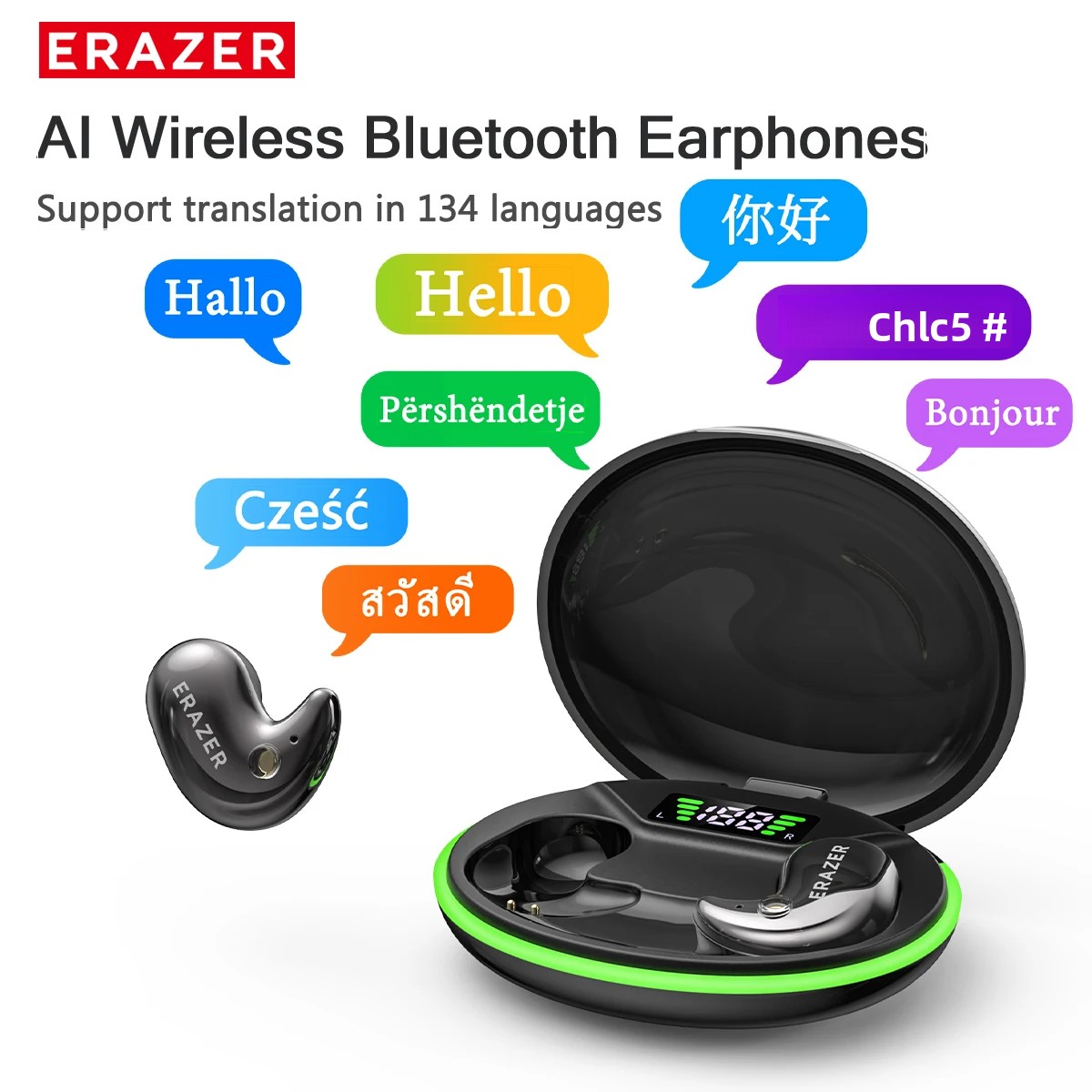 Phone Cases - EARZER XF58 インイヤー型Bluetoothヘッドホン マイク付き 翻訳機能搭載イヤホン TWS