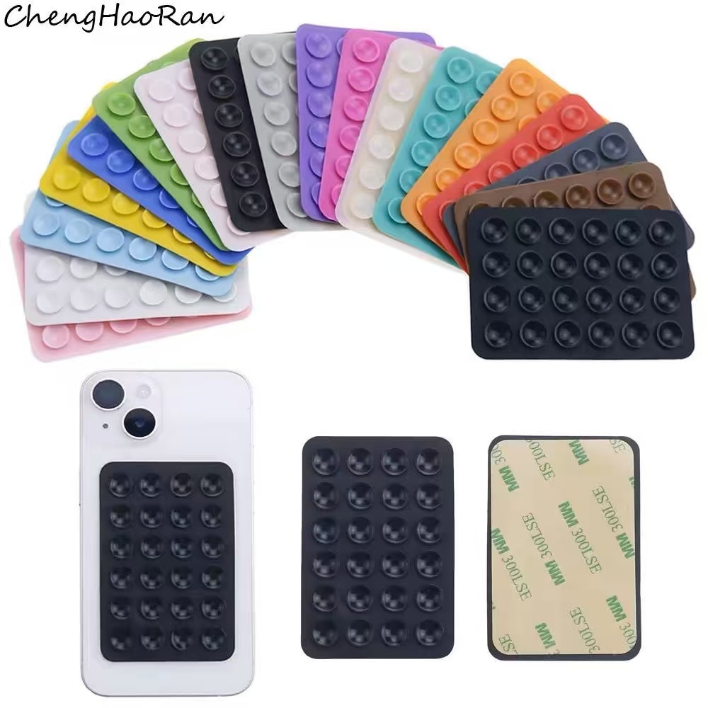 Phone Cases - 多機能シリコン吸盤式スマホホルダーパッド、吊り下げ式四角滑り止め片面スマホケース背面ステッカー