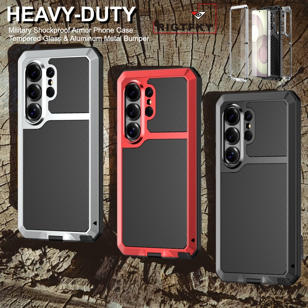 Heavy Duty 360 Full Body Protective Case - Samsung S26 Ultra、S26 Plus用ケース、ヘビーデューティーアーマー、軍事耐衝撃性、頑丈な360度保護 ° 全身保護カバー