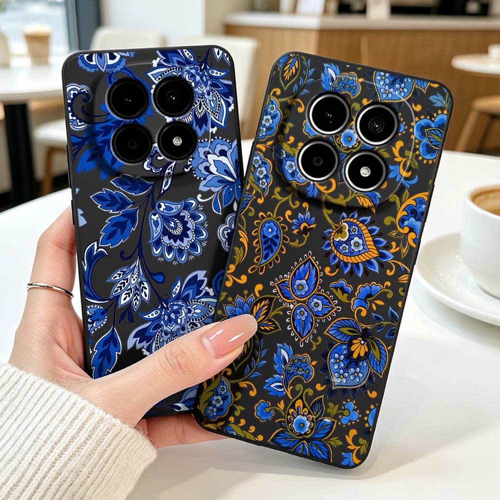 Vintage Floral Pattern Soft Case - ヴィンテージデザイン花柄スマホケース Xiaomi Redmi Note 15 14