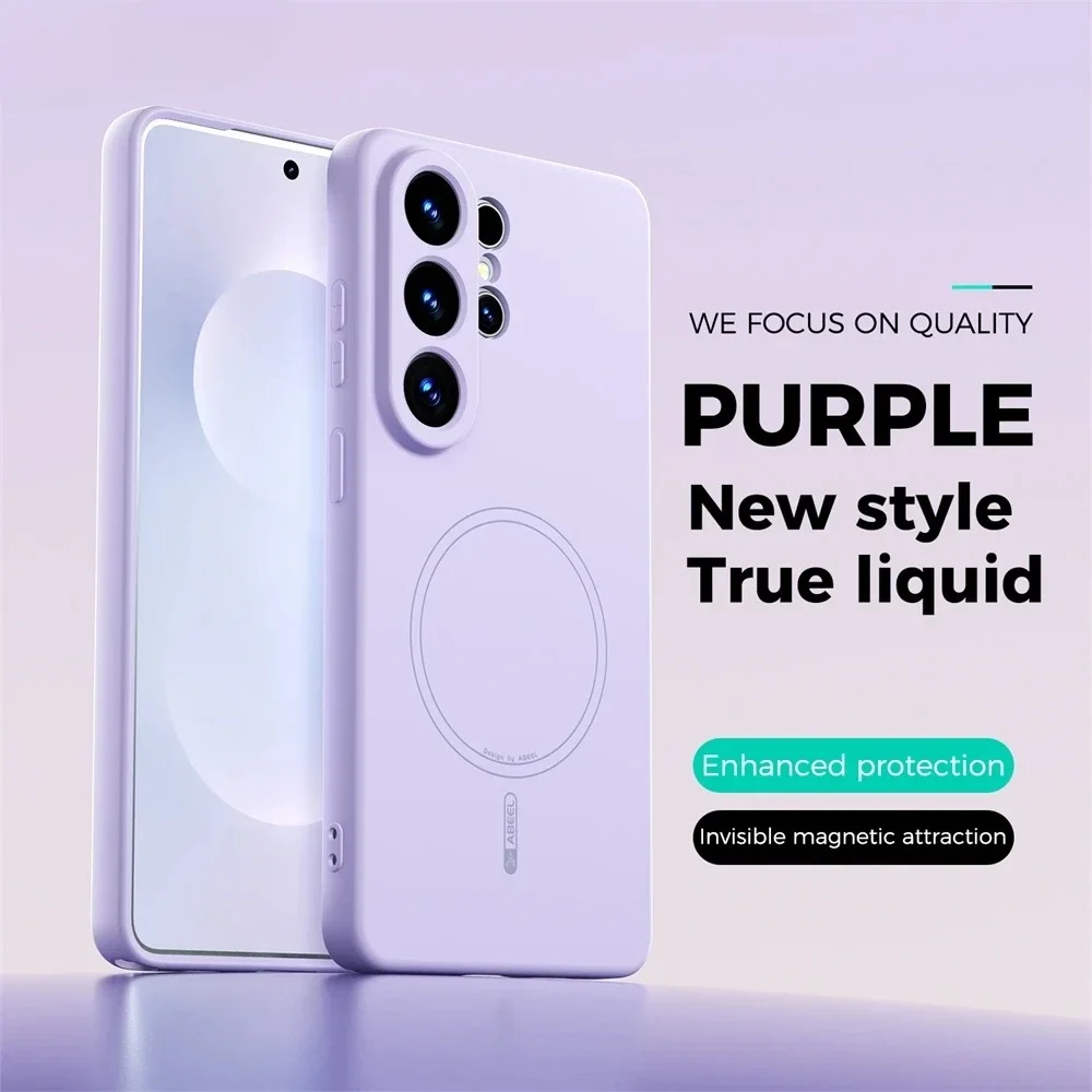Liquid Silicone Magnetic Phone Case - 高品質タッチリキッドシリコン製スマホケース Samsung S26 Ultra S25 S24