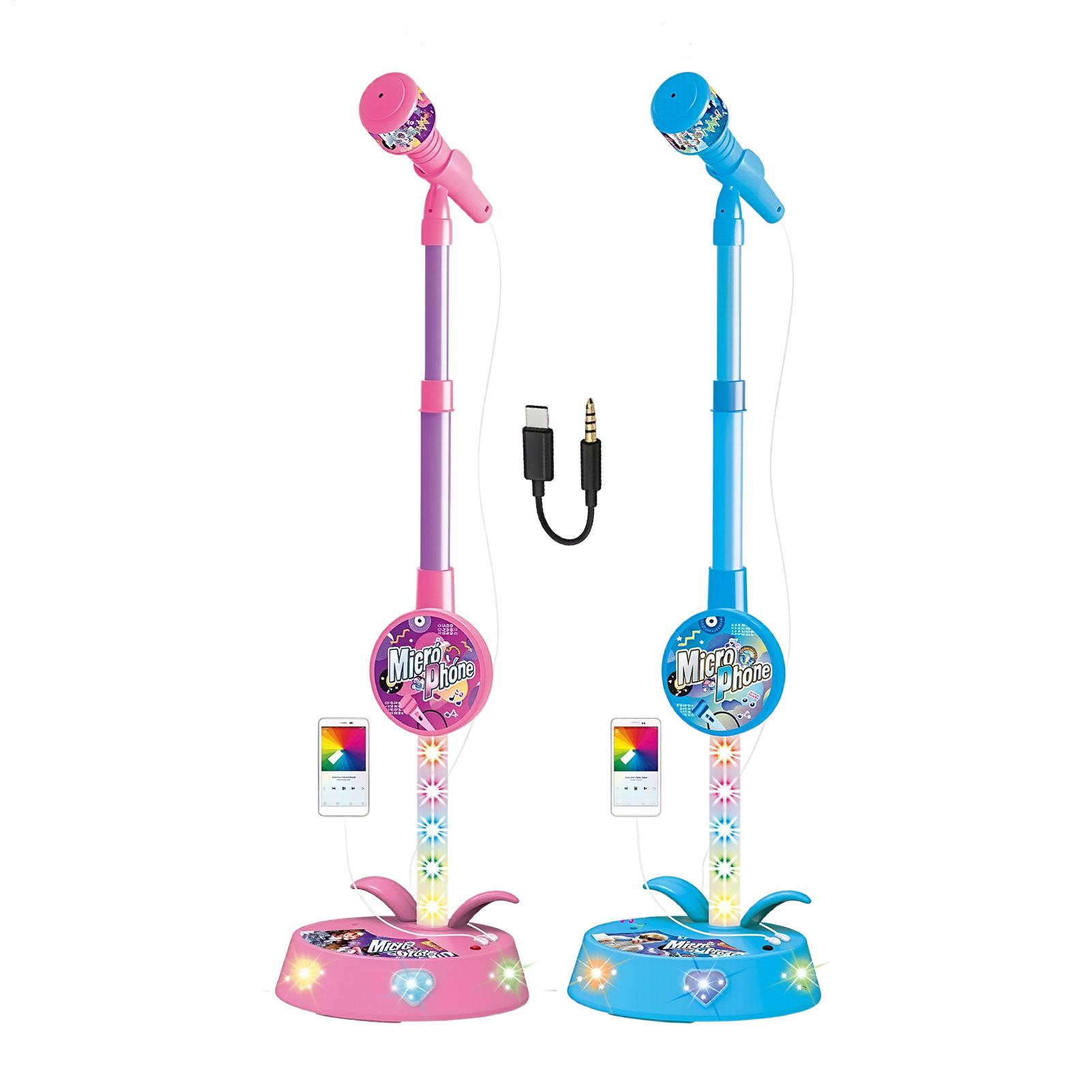 Phone Stands - 子供用マイク スタンド付き ワイヤレス 高さ調節可能 ポータブル おもちゃ