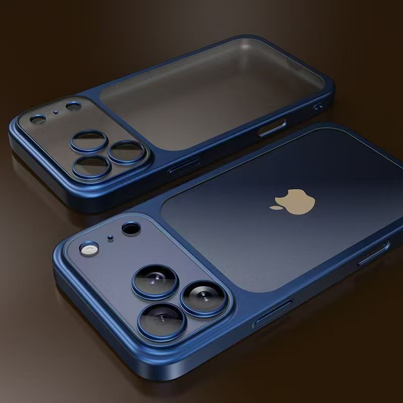 Matte Hard Pc Back Case - 高級メッキ加工マット半透明スマホケース iPhone 17 16 15 11