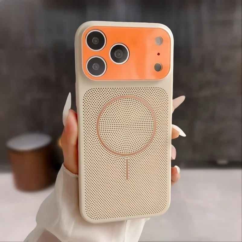 放熱効果のあるヒットカラー磁気マグセーフケース iPhone - Heat Dissipation Mesh Breathable Case のレビューと価格