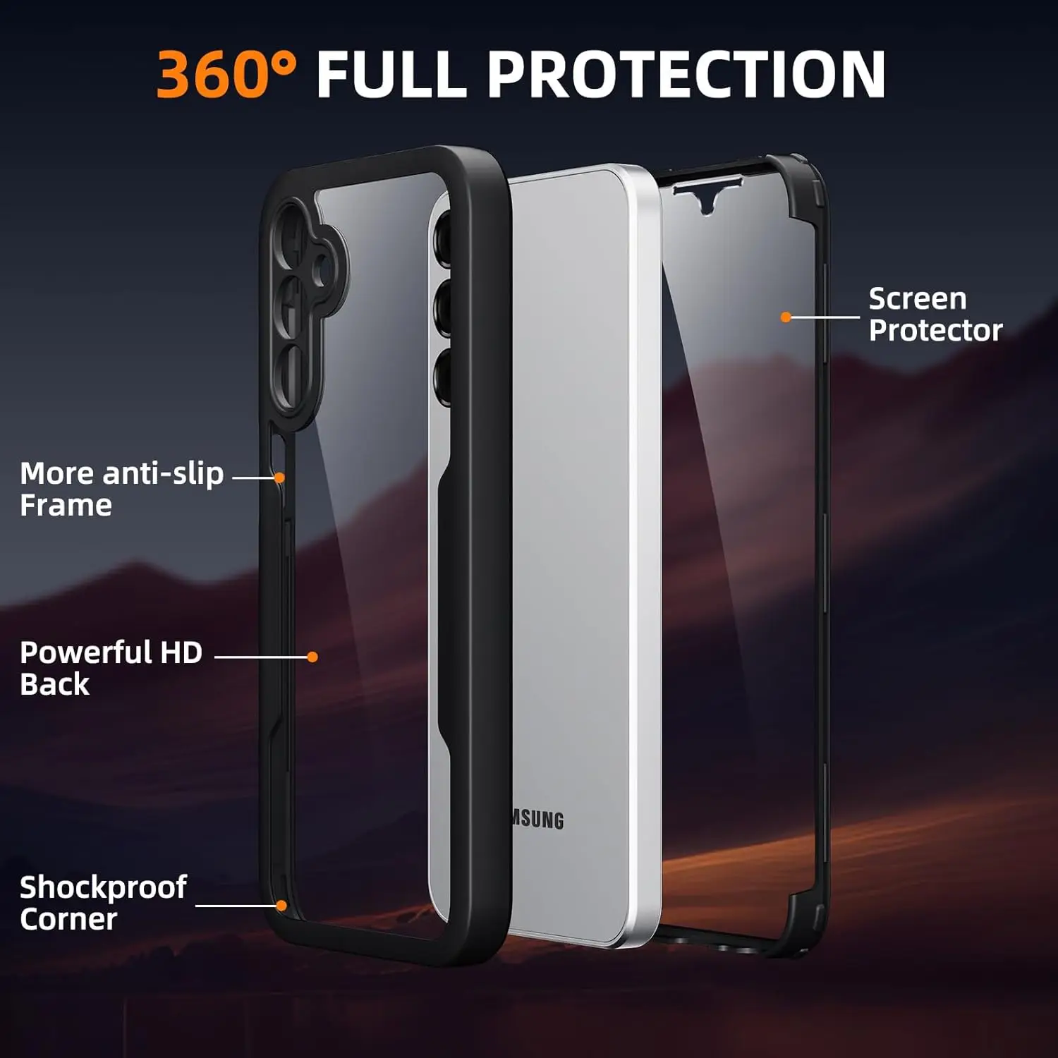 ヘビーデューティークリア360 °   Samsung Ga - Heavy Duty 360 Full Body Protective Case のレビューと価格