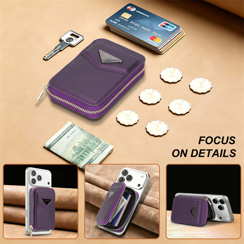 ジッパー付き財布カードホルダーケース Apple iPhon - Leather Wallet Card Holder Phone Cover のレビューと価格