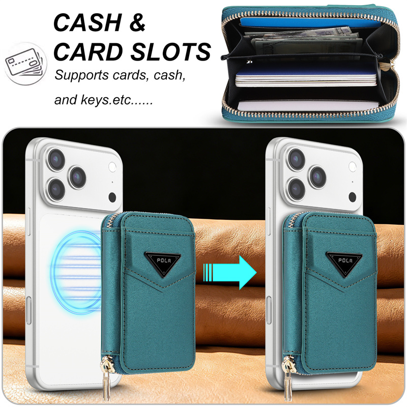 ジッパー付き財布カードホルダーケース Apple iPhon - Leather Wallet Card Holder Phone Cover のレビューと価格