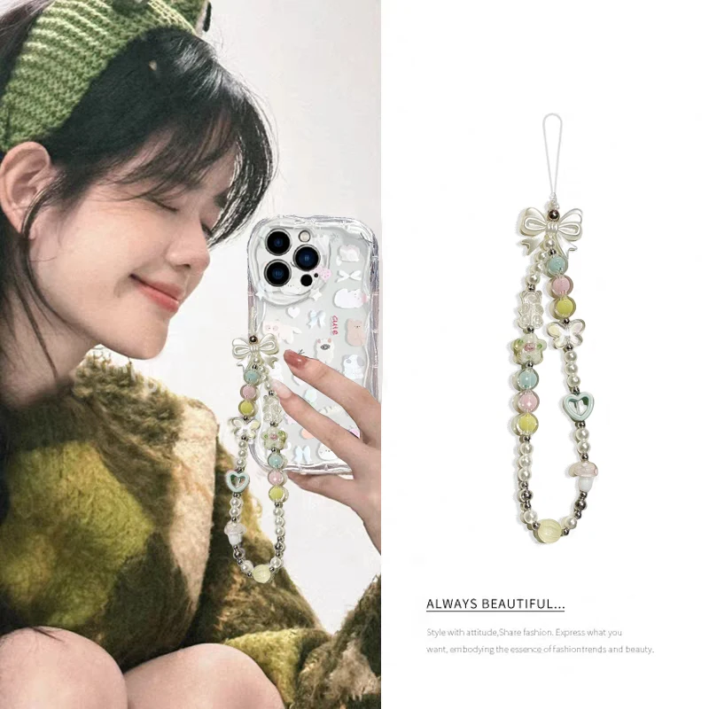 かわいい猫のリボン付きリストチェーンケース、Samsung  - Cute Cartoon Wrist Strap Silicone Case のレビューと価格