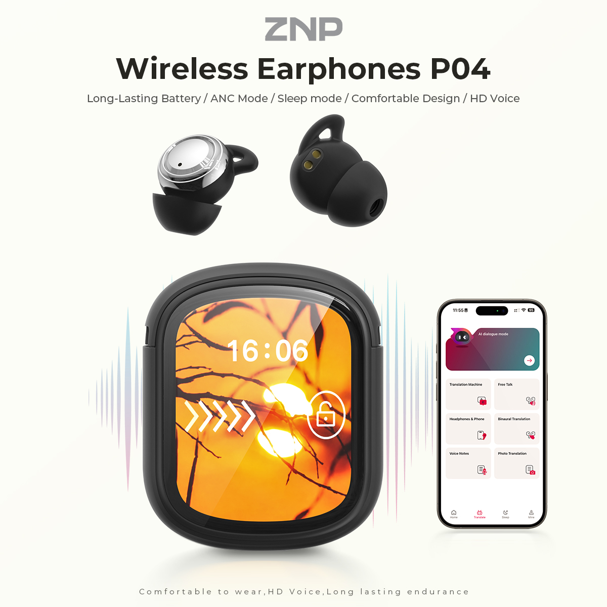 ZNP P04 睡眠補助イヤホン アクティブノイズキャンセリ - Earphones のレビューと価格