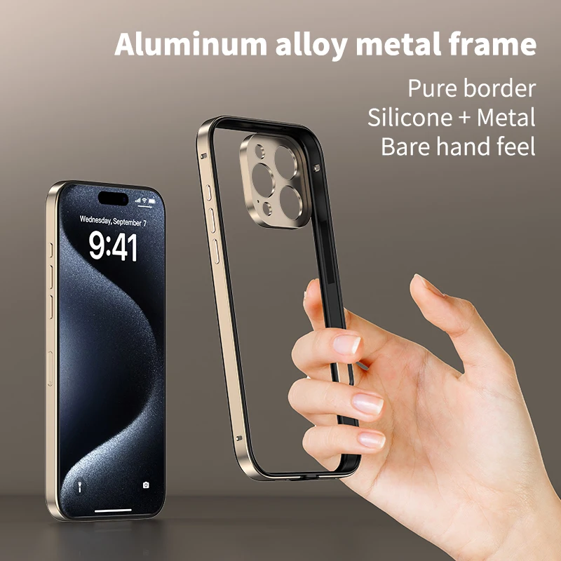 カメラ保護＋ハイブリッドシリコンフレームアルミメタル製スマホ - Metal Bumper Aluminum Frame Case のレビューと価格