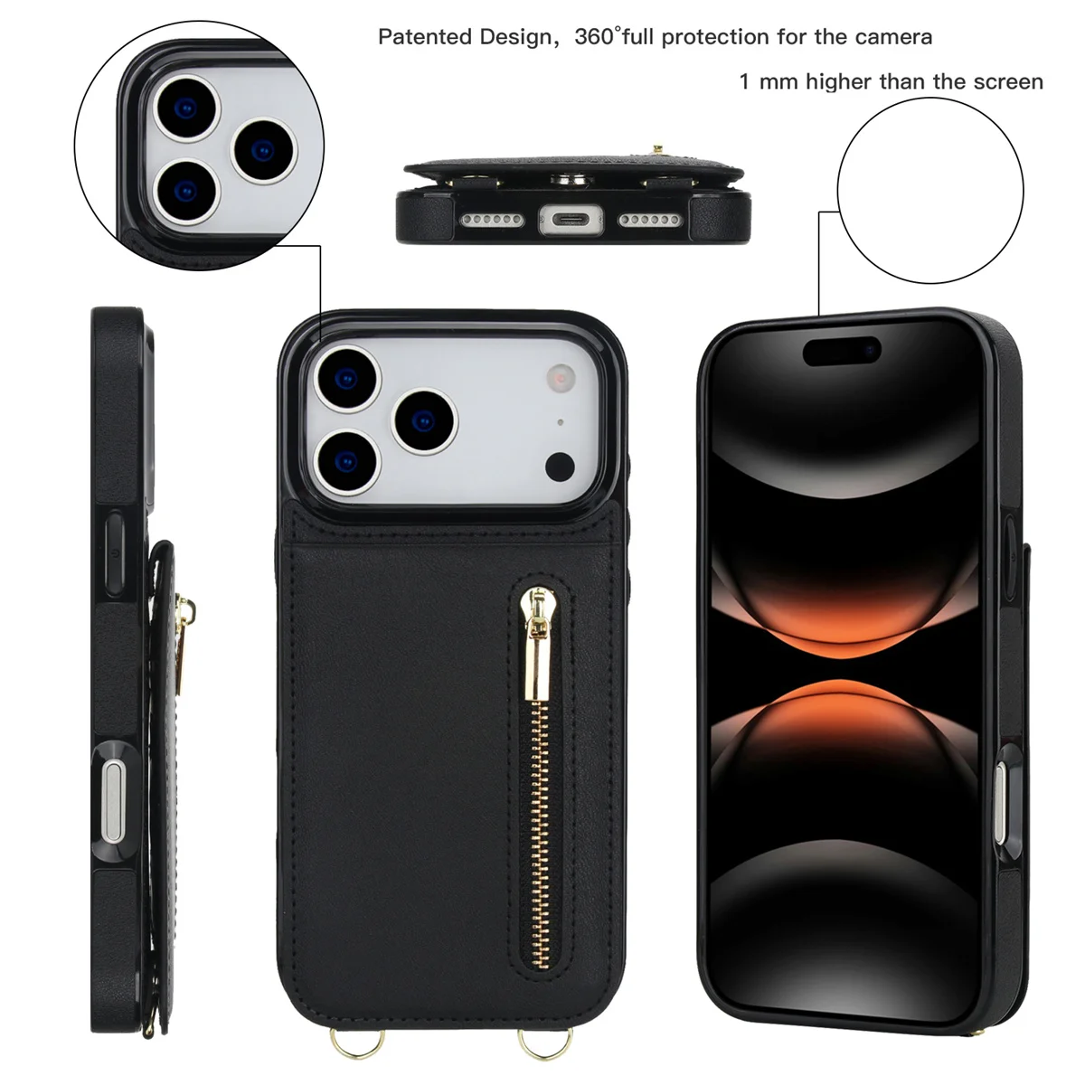 iPhone 16 Pro Max、17 Air、16E、1 - Leather Wallet Card Holder Phone Cover のレビューと価格
