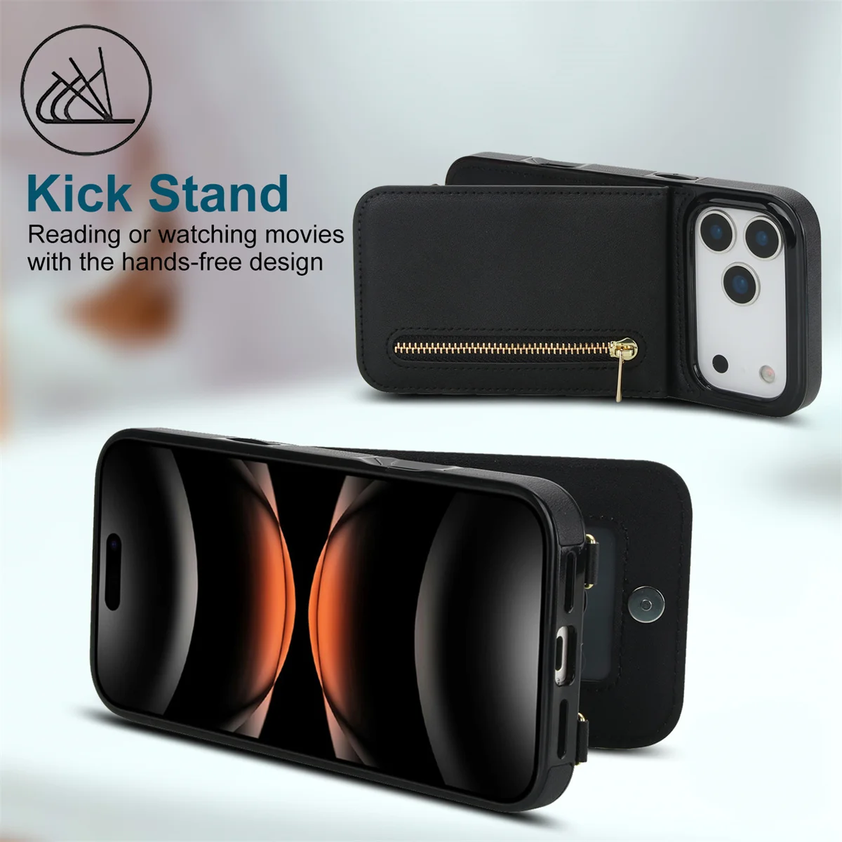 iPhone 16 Pro Max、17 Air、16E、1 - Leather Wallet Card Holder Phone Cover のレビューと価格