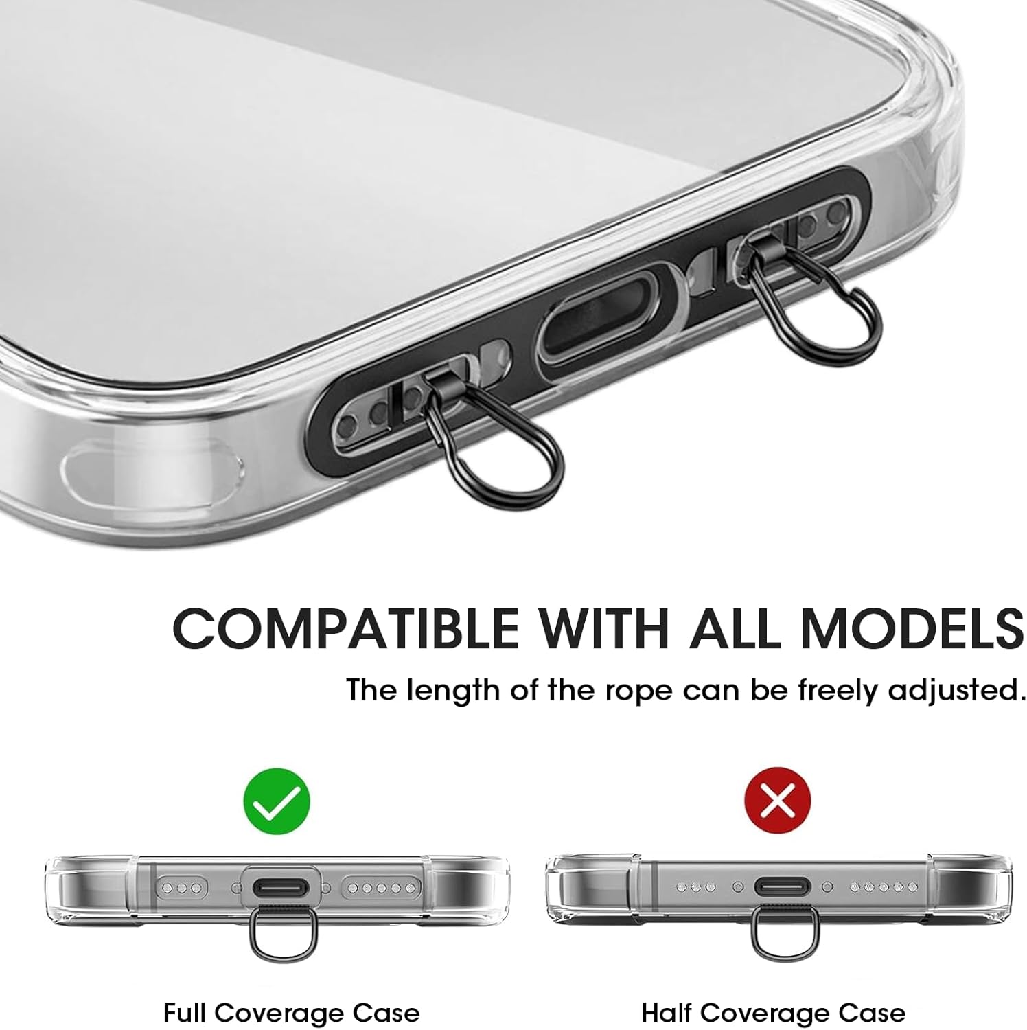 携帯電話ストラップ、アップグレードされたダブルバックルホール - Crossbody Lanyard Neck Strap Case のレビューと価格