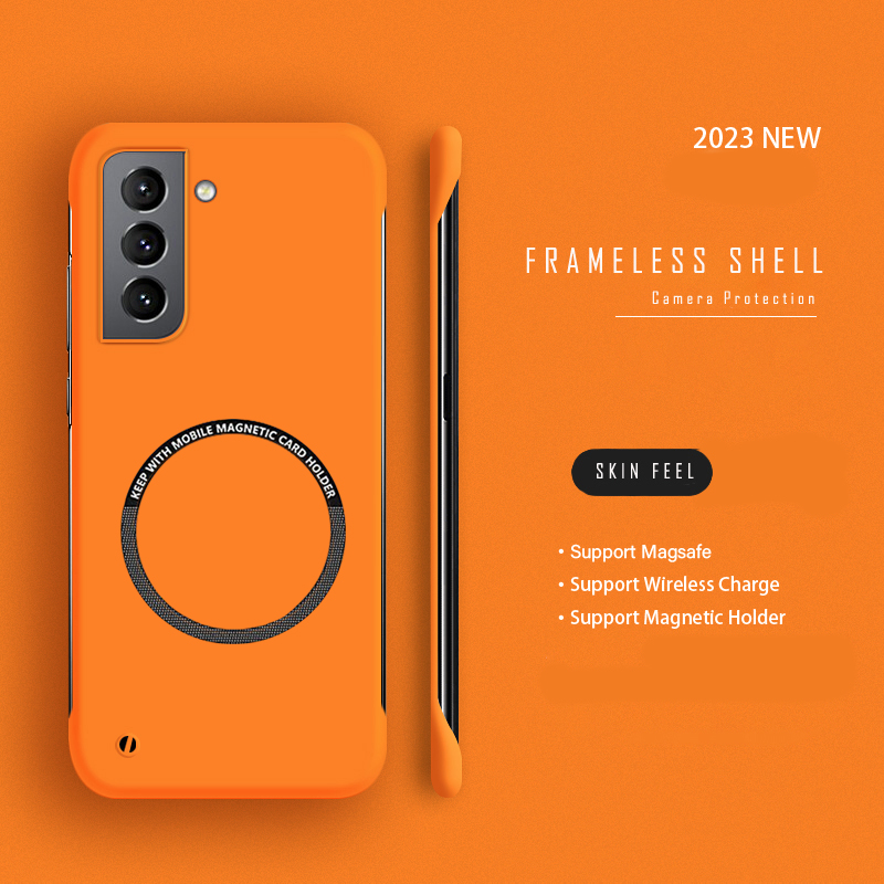 ハード PC フレームレス磁気電話ケース三星銀河 S23 S - Ultra Thin Frameless Phone Cover のレビューと価格