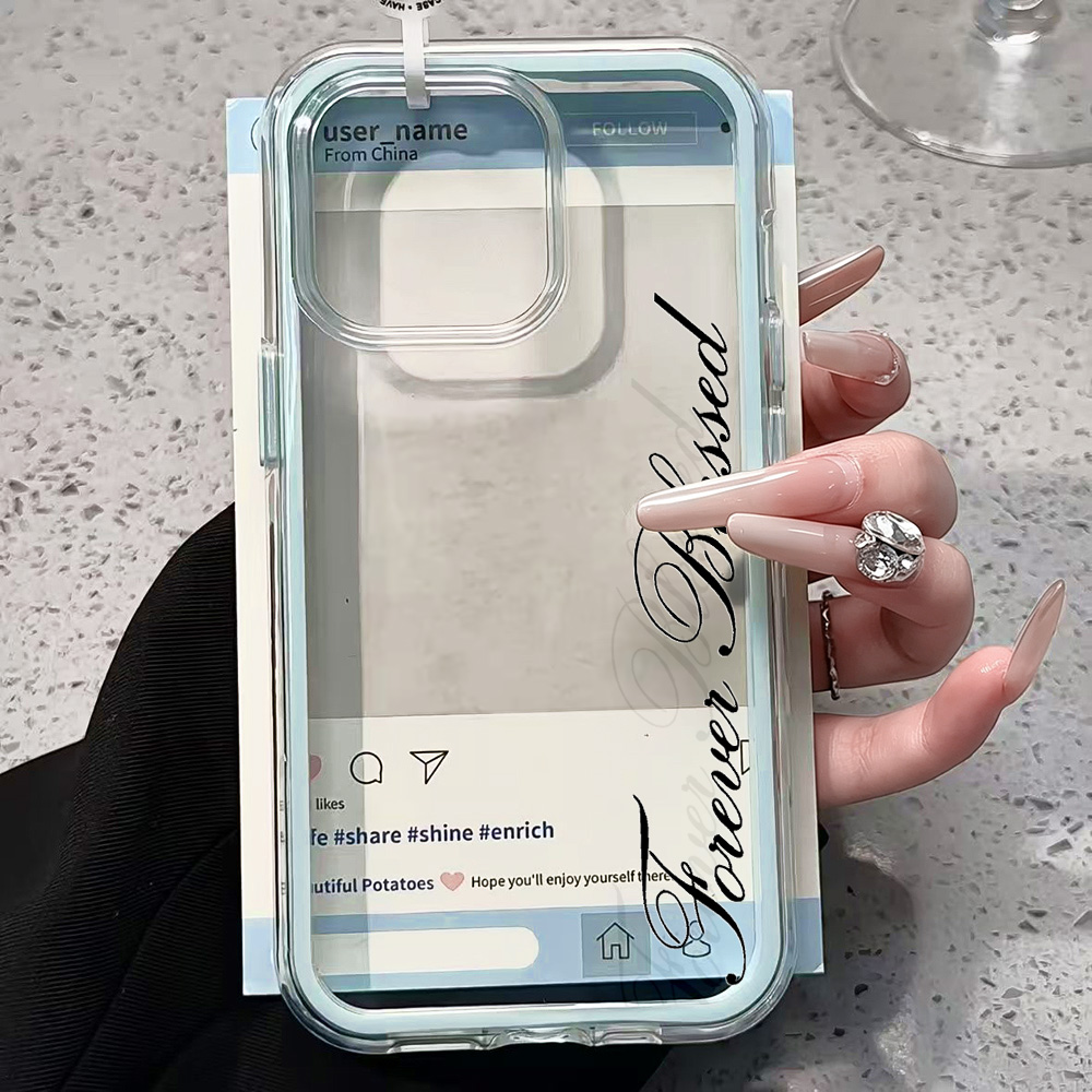 永遠に祝福されたシンプルで透明なiPhoneケース iPho - Clear Shockproof Bumper Case のレビューと価格