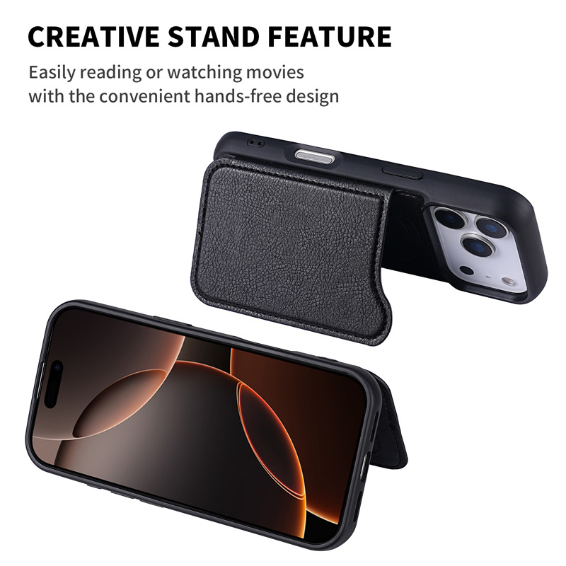MagSafe対応 マグネット式フリップレザーウォレットカー - Leather Wallet Card Holder Phone Cover のレビューと価格
