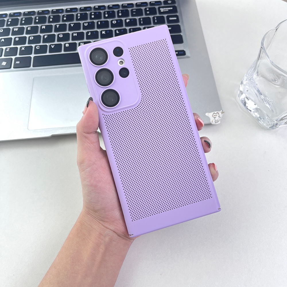 スリムメッシュ通気性放熱マット仕上げスマホケース Samsu - Heat Dissipation Mesh Breathable Case のレビューと価格
