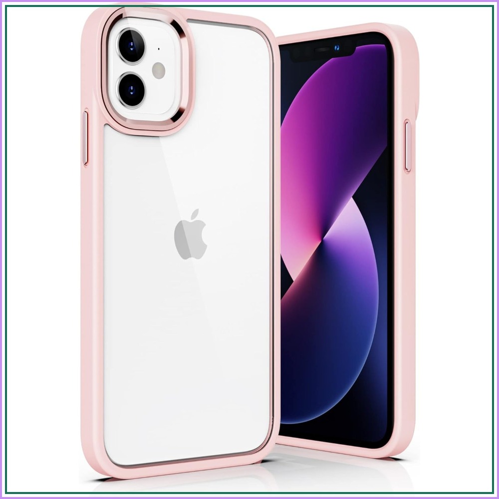 iPhone 11 6.1インチ用クリア耐衝撃ケース、ピンク - Clear Shockproof Bumper Case のレビューと価格