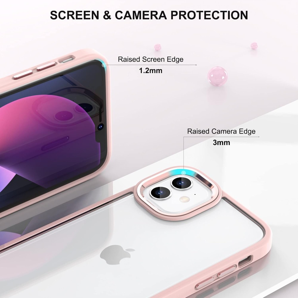 iPhone 11 6.1インチ用クリア耐衝撃ケース、ピンク - Clear Shockproof Bumper Case のレビューと価格