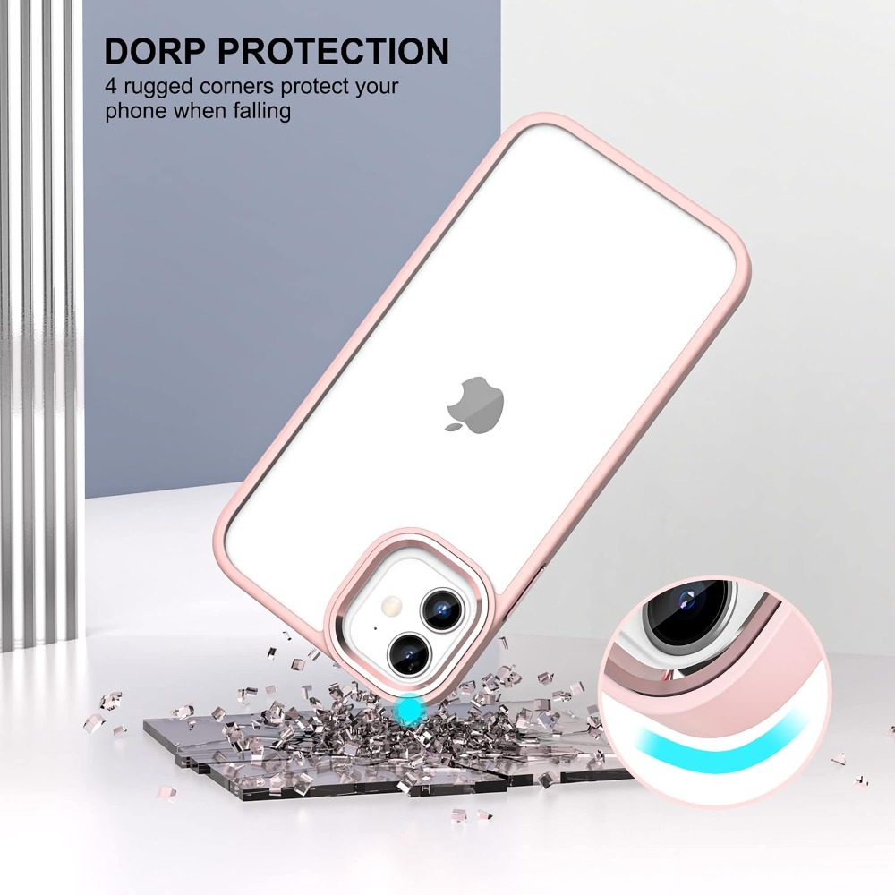iPhone 11 6.1インチ用クリア耐衝撃ケース、ピンク - Clear Shockproof Bumper Case のレビューと価格