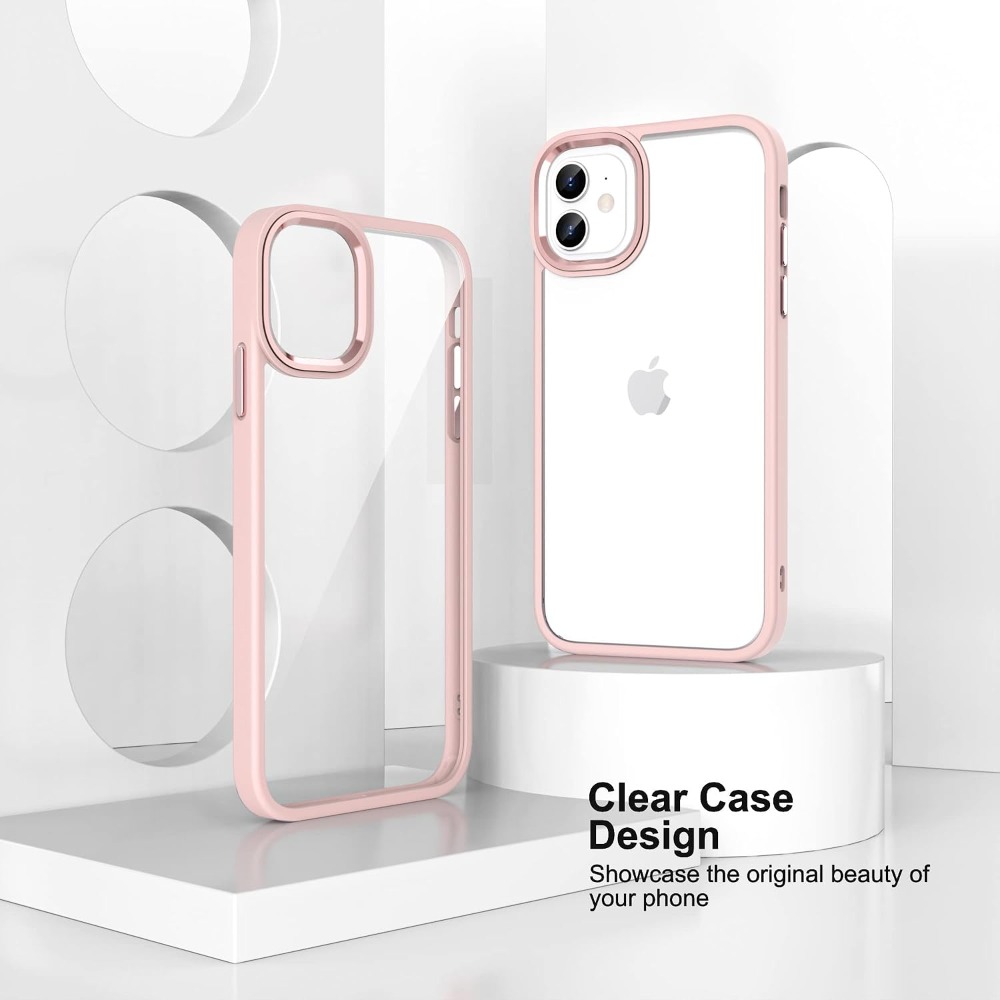 iPhone 11 6.1インチ用クリア耐衝撃ケース、ピンク - Clear Shockproof Bumper Case のレビューと価格