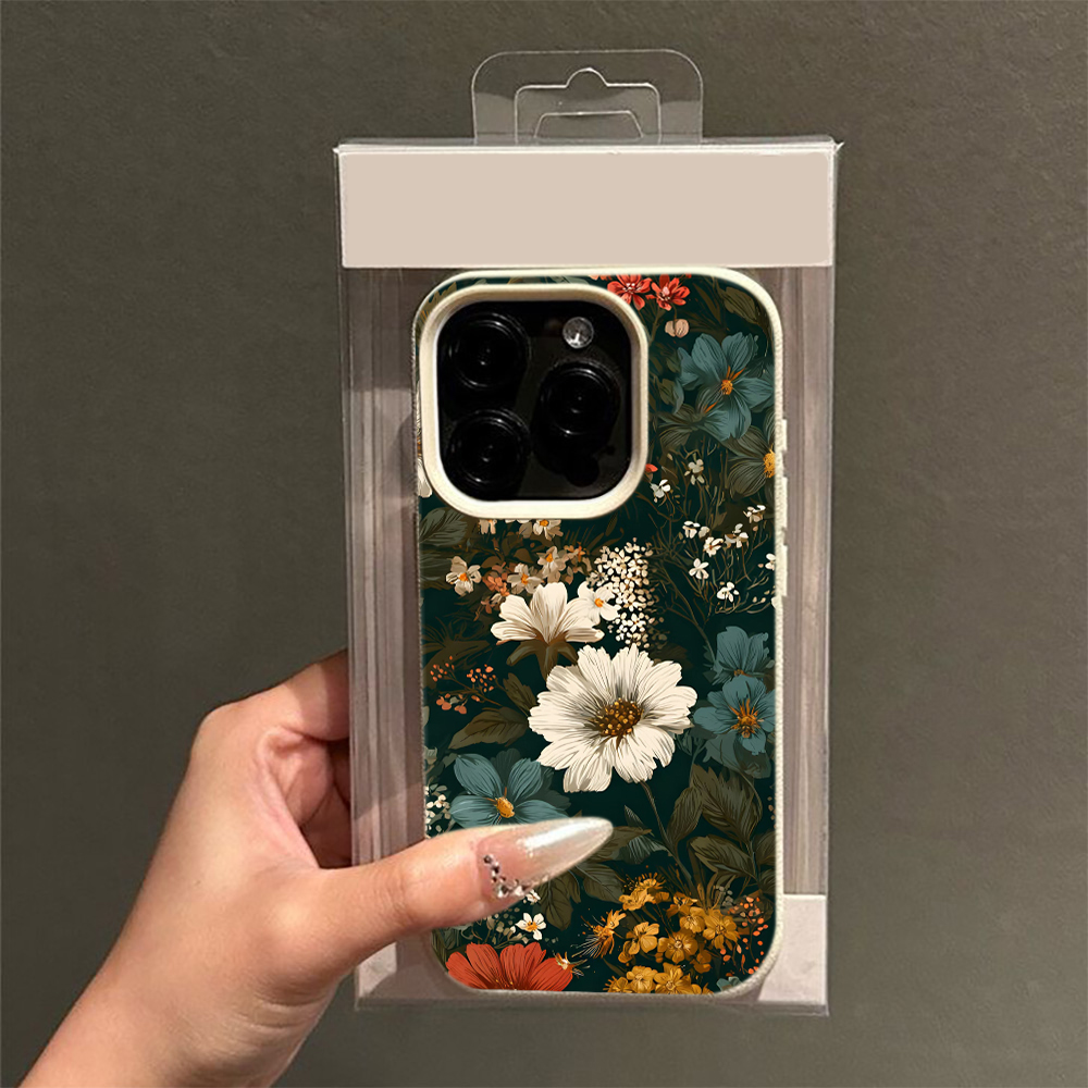 ヴィンテージ風の花柄とダークな模様が施された、iPhone  - Vintage Floral Pattern Soft Case のレビューと価格