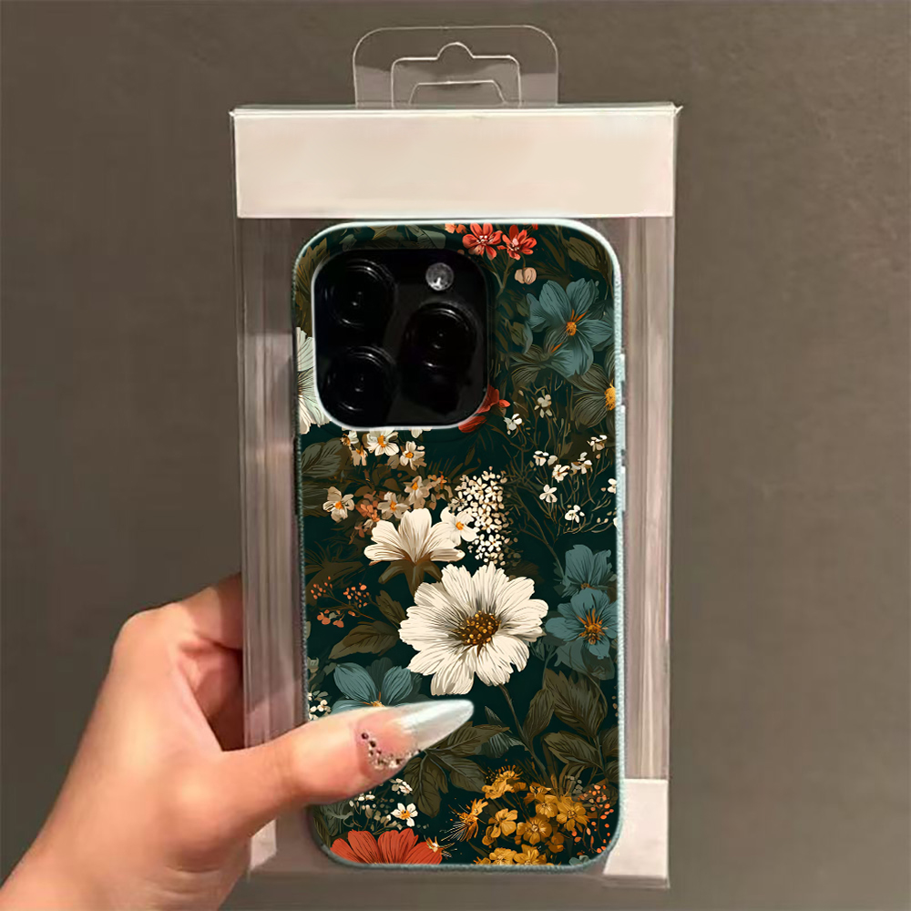 ヴィンテージ風の花柄とダークな模様が施された、iPhone  - Vintage Floral Pattern Soft Case のレビューと価格