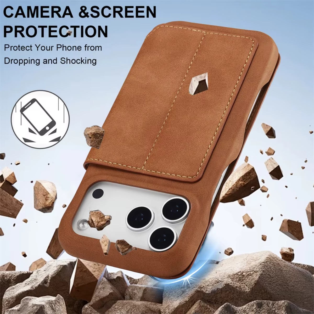 レザー財布型マグネットフリップカバー、カードホルダー付き、A - Leather Wallet Card Holder Phone Cover のレビューと価格