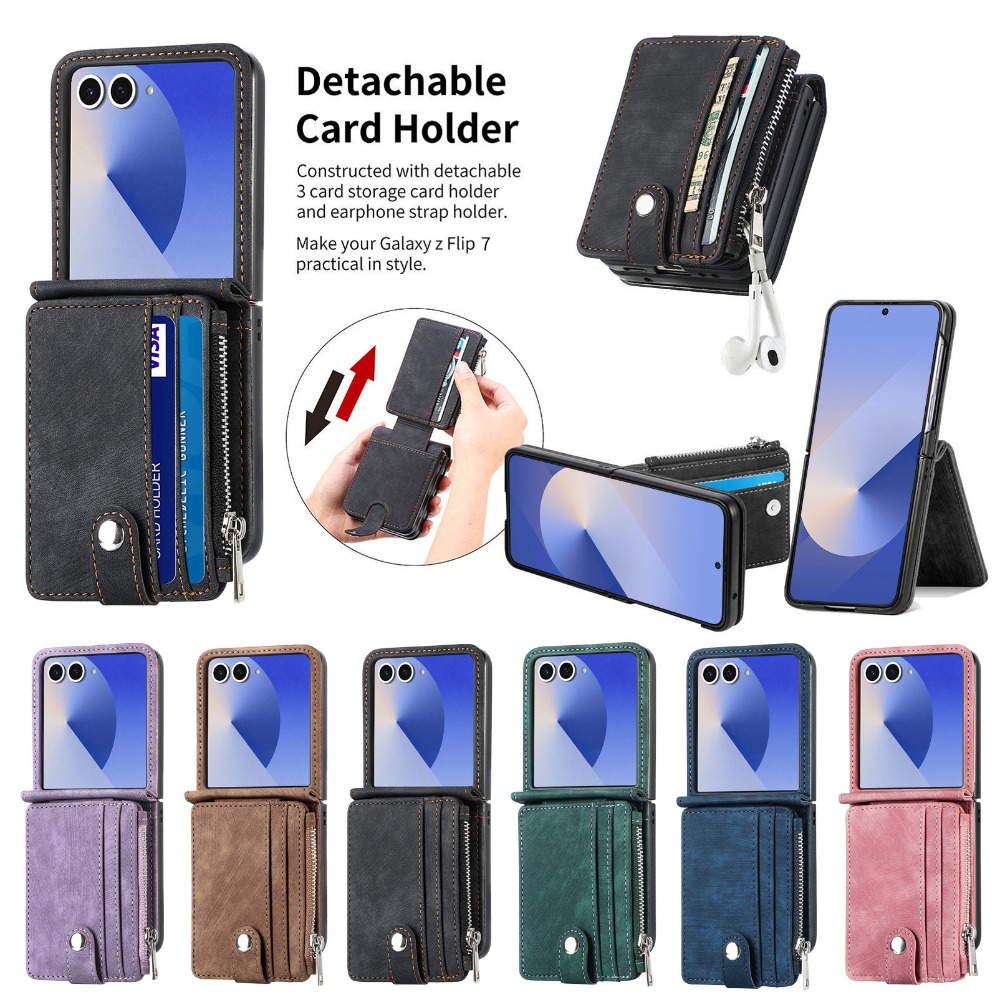 Samsung Galaxy Z Flip 7 6 5 4  - Leather Wallet Card Holder Phone Cover のレビューと価格