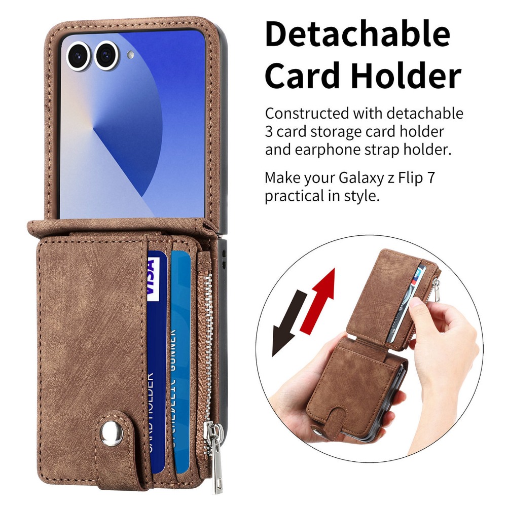 Samsung Galaxy Z Flip 7 6 5 4  - Leather Wallet Card Holder Phone Cover のレビューと価格