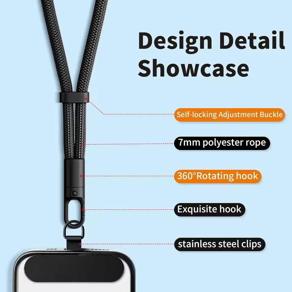 クリップ付きユニバーサルフォンストラップ アップグレードされ - Crossbody Lanyard Neck Strap Case のレビューと価格