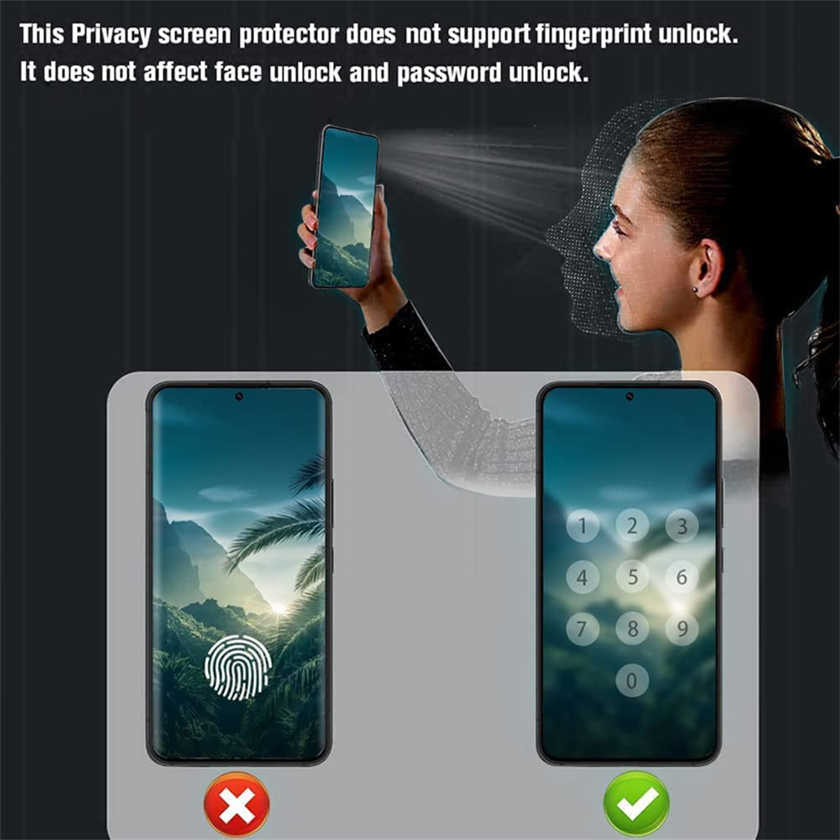 Samsung Galaxy A07 4G/5G用覗き見防止 - Anti Spy Privacy Glass Case のレビューと価格
