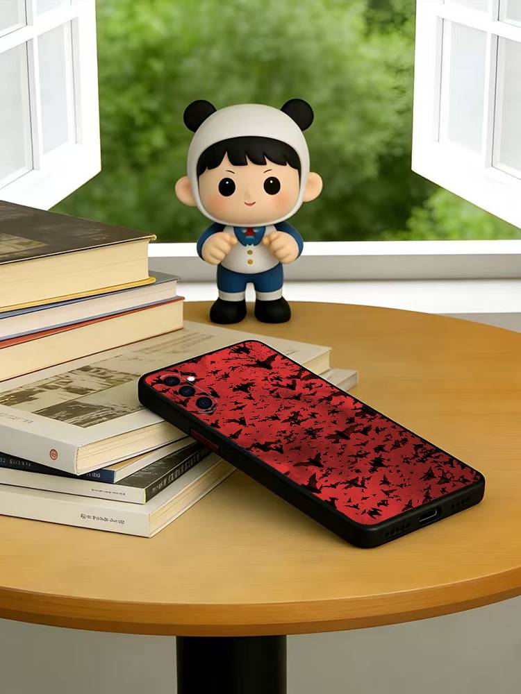 ヴィンテージレッドバットスカルトレンディパターン電話ケースサ - Vintage Floral Pattern Soft Case のレビューと価格