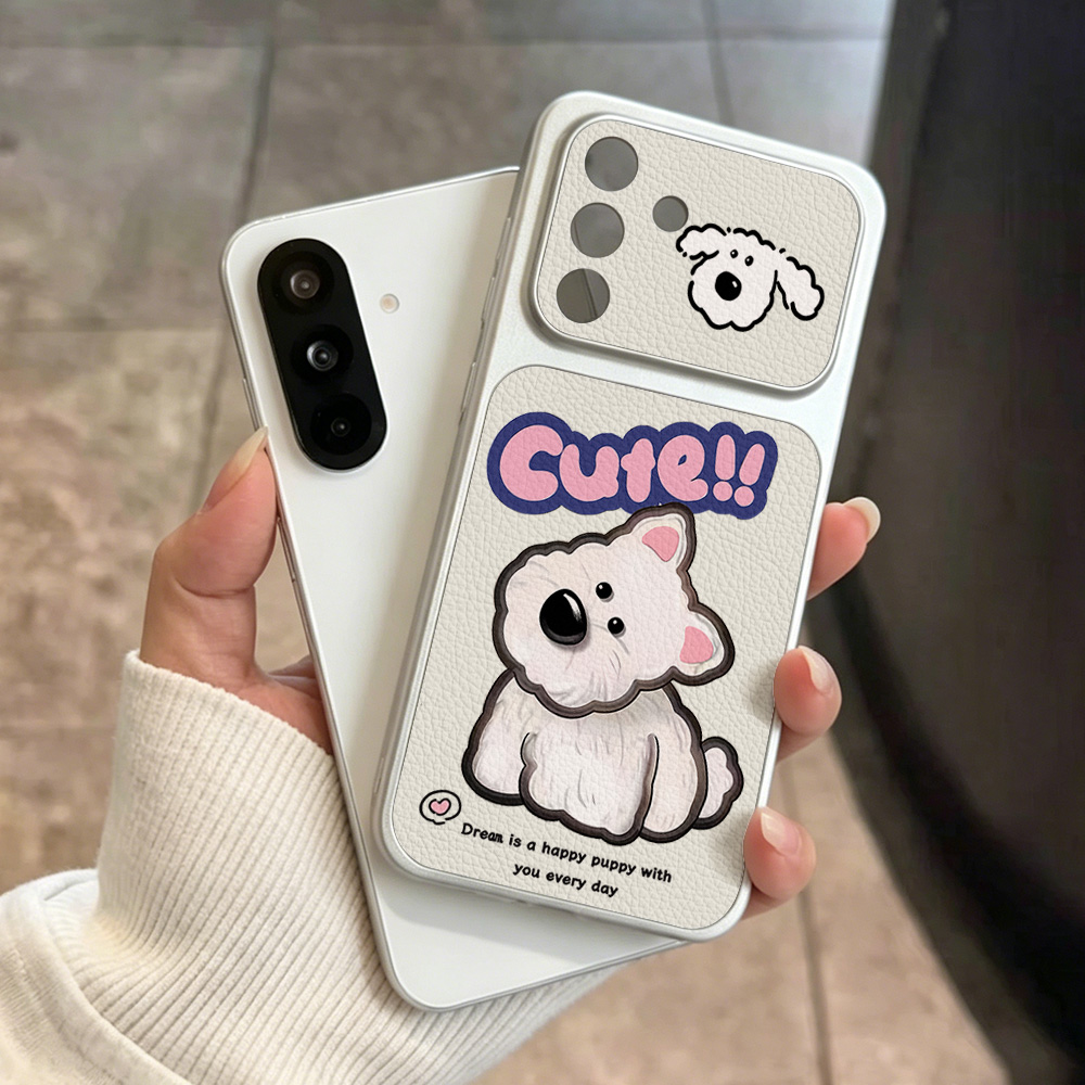かわいい漫画犬柄のネックストラップ付きスマホケース、Sams - Cute Cartoon Wrist Strap Silicone Case のレビューと価格